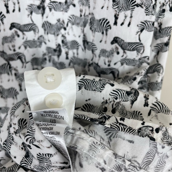 1901 Trim Fit Zebra Print Short Sleeve Sport Shirt Size XX-Large - Picture 10 of 13